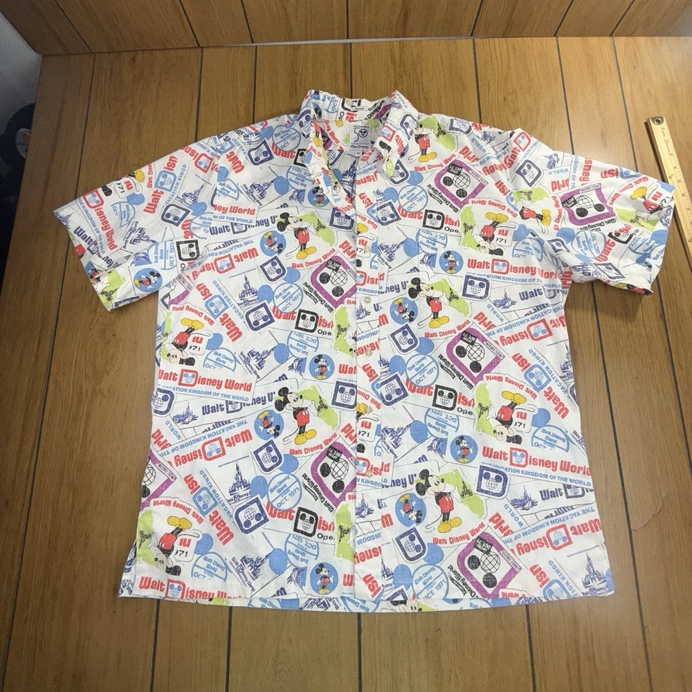 2021 Walt Disney World 50th Anniversary Reyn Spooner Passholder Camp Shirt XL